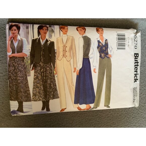 Butterick 6270 Sewing Pattern Jacket Vest Skirt Pants 12-14-16 1999 - Picture 1 of 2